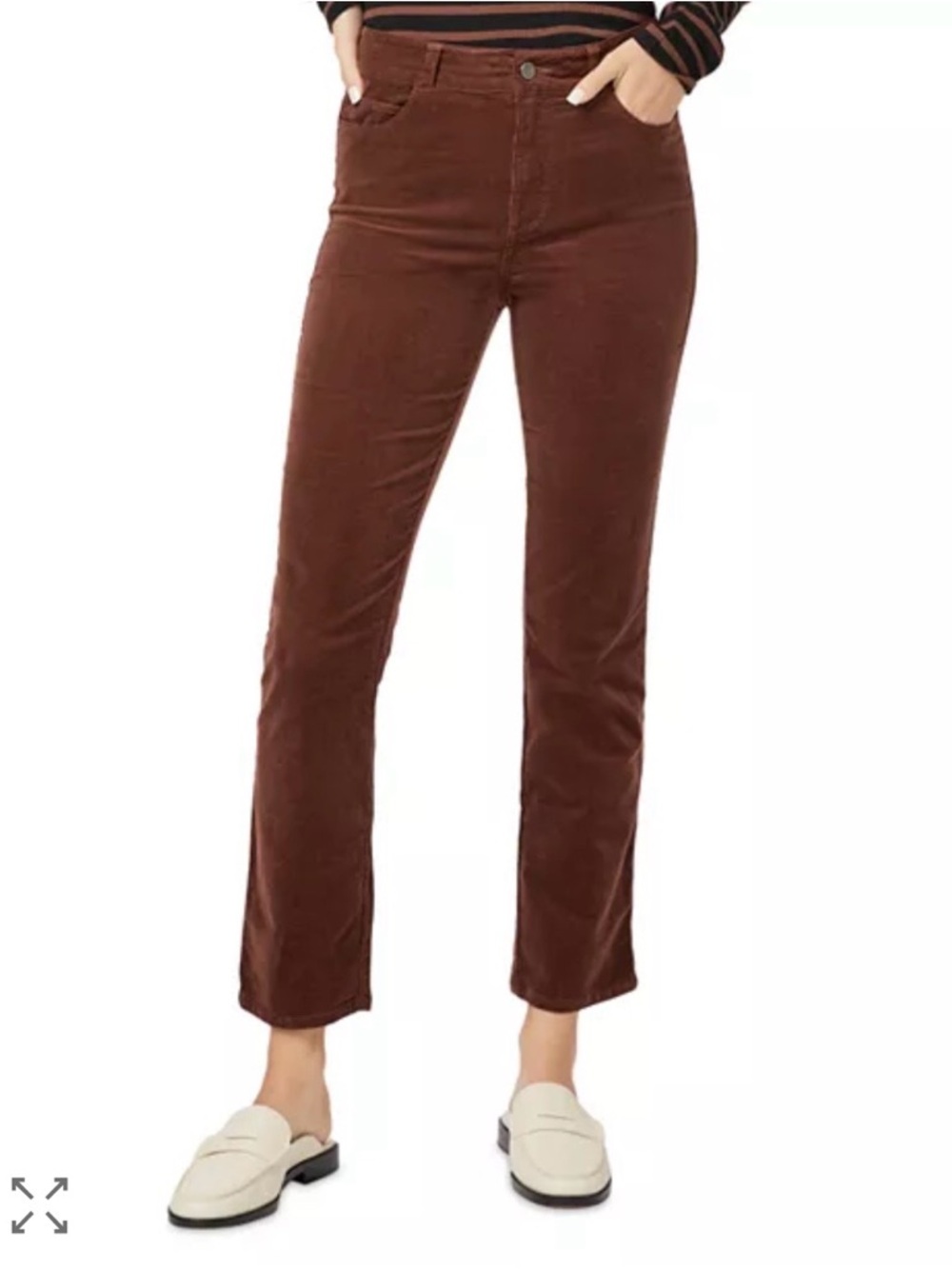 Paige Cindy High Rise Straight Corduroy Jeans Rosewood Size 31